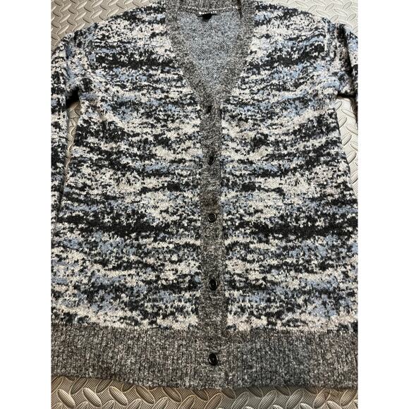 Athleta Westlake Wool Textured Knit Stretch Button Cardigan Sweater Fog Camo‎ S - Picture 3 of 9